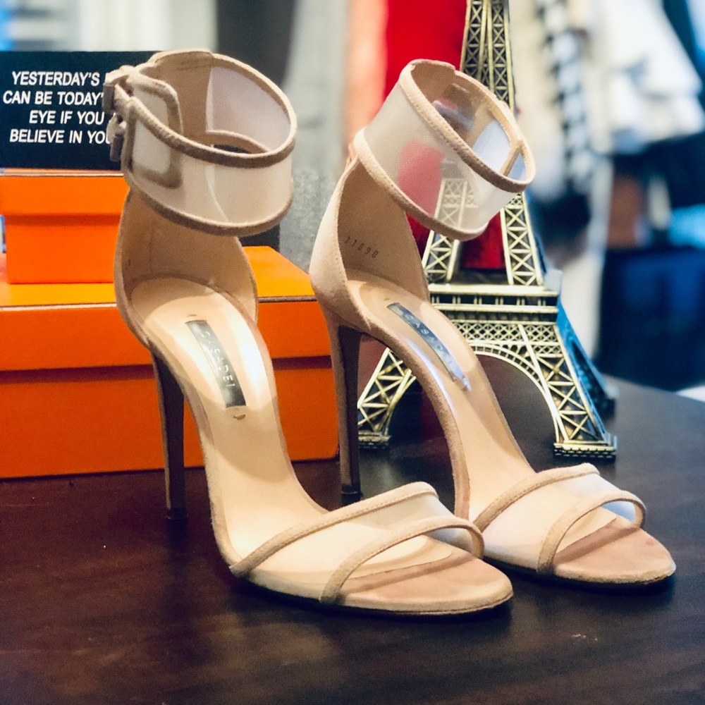 Beige Nude Casadei ankle cuff bare sandal